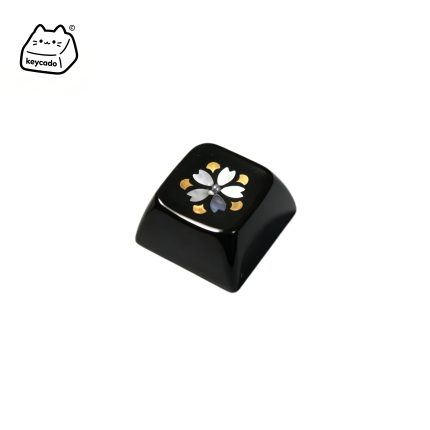 Mosaic Mother of Pearl Inlay Artisan Keycap, Traditional Oriental Cherry Blossom Floral Pattern XDA Profile Key Cap Compatible With Cherry MX Gateron Kailh All MX Mechanical Keyboard Switches