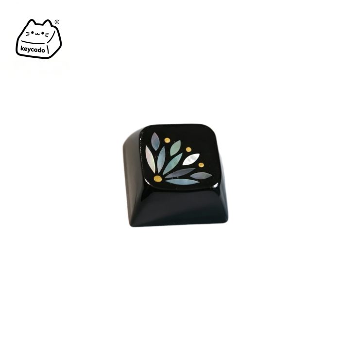 Mosaic Mother of Pearl Inlay Artisan Keycap, Traditional Chinese Sunflower Floral Pattern XDA Profile Key Cap Compatible With Cherry MX Gateron Kailh All MX Mechanical Keyboard Switches - Image 1