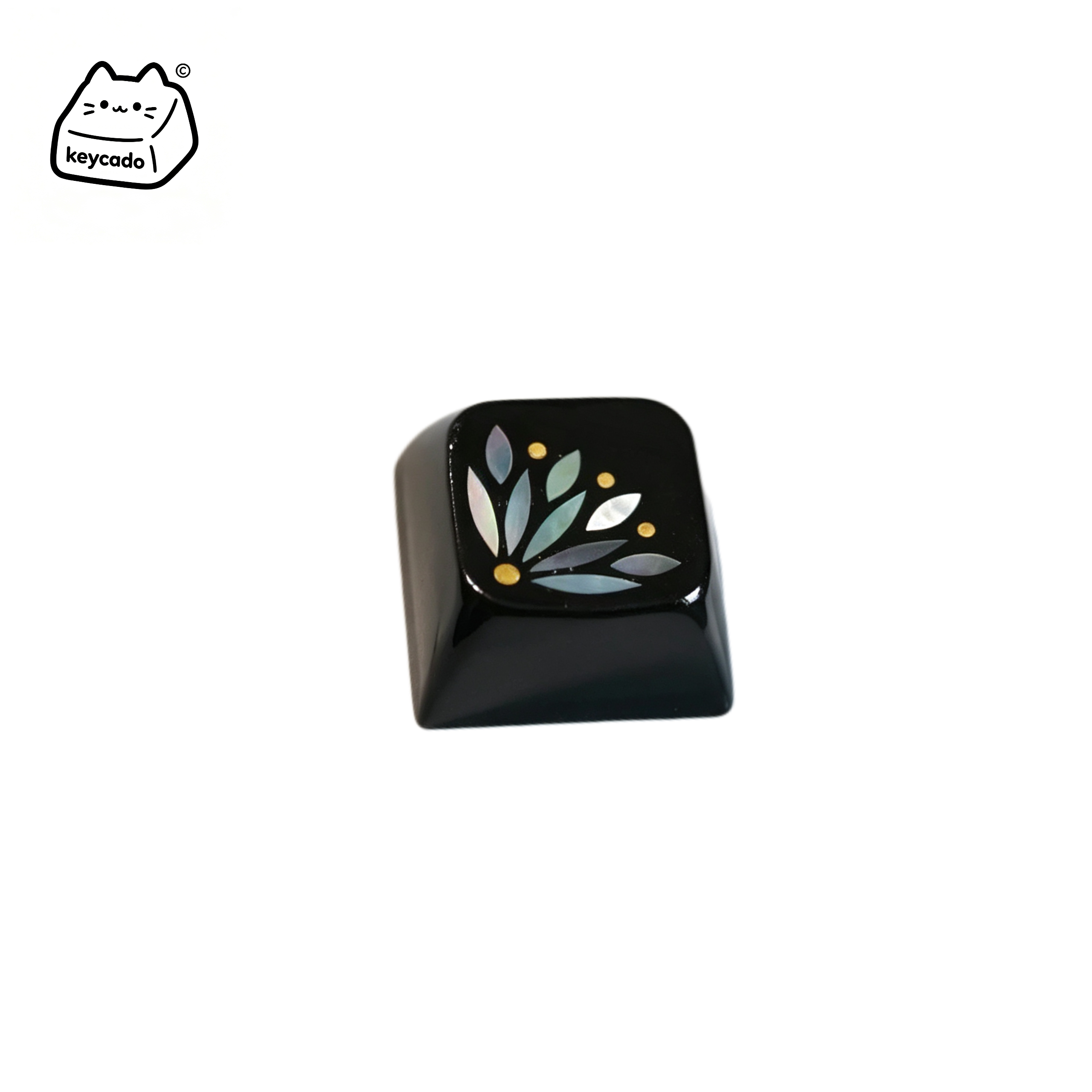 Mosaic Mother of Pearl Inlay Artisan Keycap, Traditional Chinese Sunflower Floral Pattern XDA Profile Key Cap Compatible With Cherry MX Gateron Kailh All MX Mechanical Keyboard Switches - Image 1
