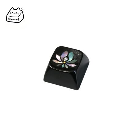 Mosaic Mother of Pearl Inlay Artisan Keycap, Traditional Chinese Lotus Flower Pattern XDA Profile Key Cap Compatible With Cherry MX Gateron Kailh All MX Mechanical Keyboard Switches