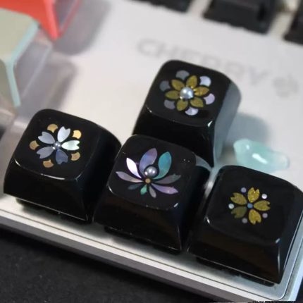 Mosaic Mother of Pearl Inlay Artisan Keycap, Traditional Chinese Dragon Scale Pattern XDA Profile Key Cap Compatible With Cherry MX Gateron Kailh All MX Mechanical Keyboard Switches