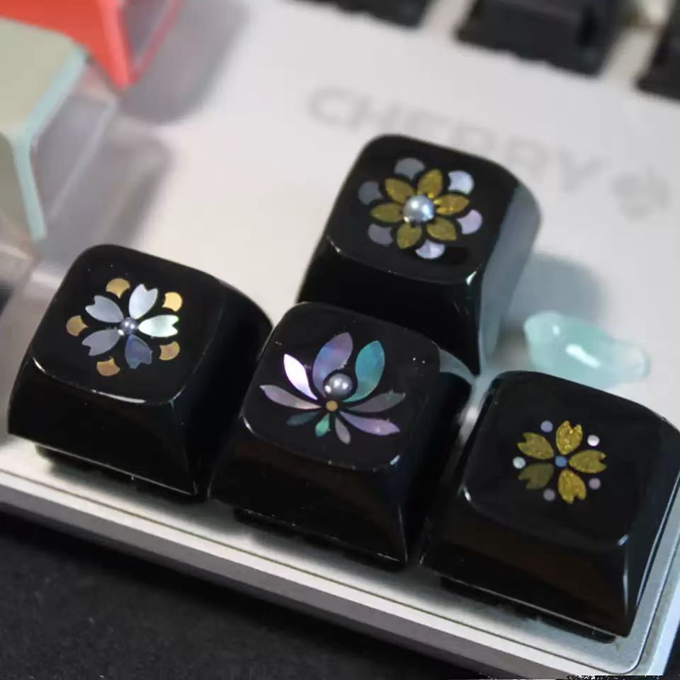 Mosaic Mother of Pearl Inlay Artisan Keycap, Traditional Chinese Dragon Scale Pattern XDA Profile Key Cap Compatible With Cherry MX Gateron Kailh All MX Mechanical Keyboard Switches - Image 2