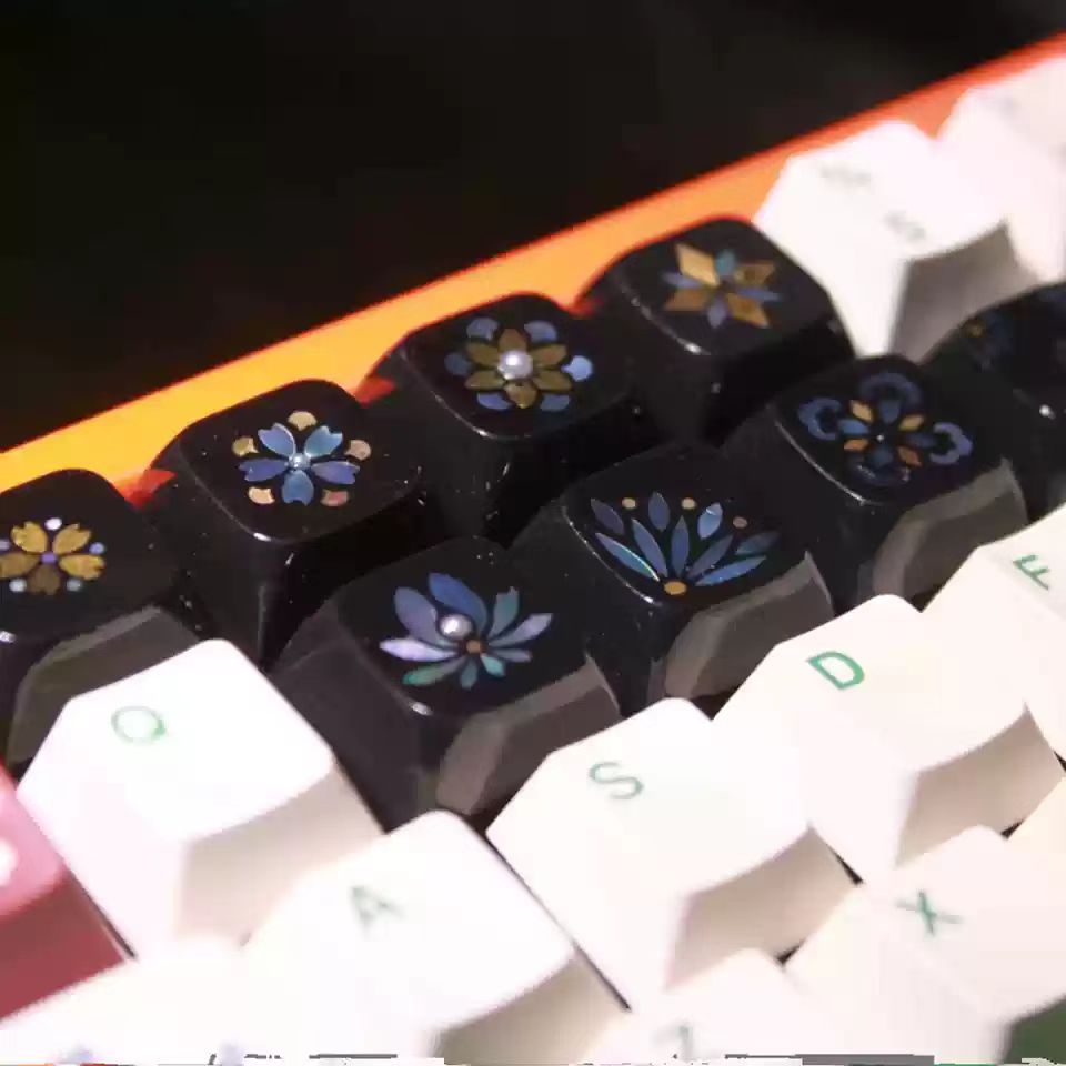 Mosaic Mother of Pearl Inlay Artisan Keycap, Traditional Chinese Dragon Scale Pattern XDA Profile Key Cap Compatible With Cherry MX Gateron Kailh All MX Mechanical Keyboard Switches - Image 4