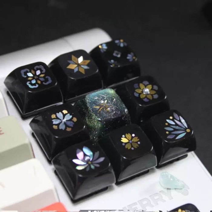 Mosaic Mother of Pearl Inlay Artisan Keycap, Traditional Chinese Dragon Scale Pattern XDA Profile Key Cap Compatible With Cherry MX Gateron Kailh All MX Mechanical Keyboard Switches - Image 5