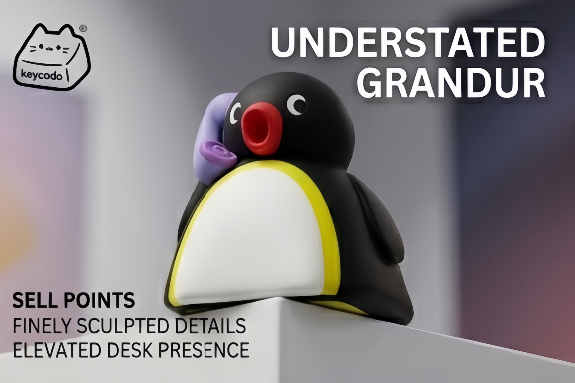 3D Sculpted Artisan Keycap, Pingu Penguin Handmade Figure Keycap Compatible With Cherry MX Gateron Kailh All MX Mechanical Keyboard Switches - Image 26