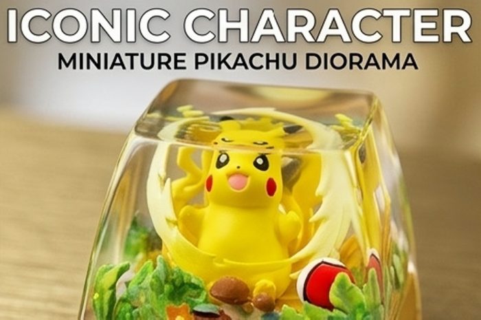 Pokemon 3D Resin Diorama Artisan Keycap, Handmade Scene Landscape Character Keycap For MX Mechanical Keyboard Switches - Image 48