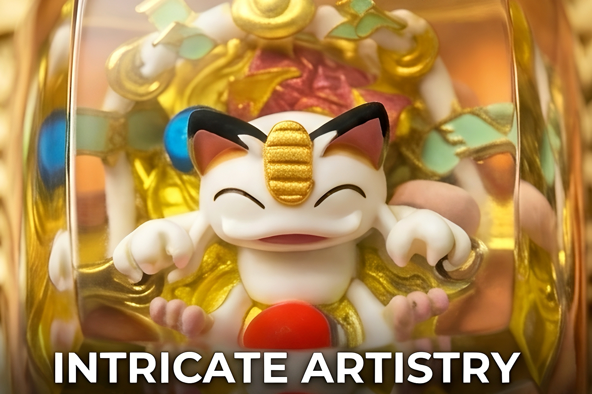 Pokemon 3D Resin Diorama Artisan Keycap, Handmade Scene Landscape Character Keycap For MX Mechanical Keyboard Switches - Image 46