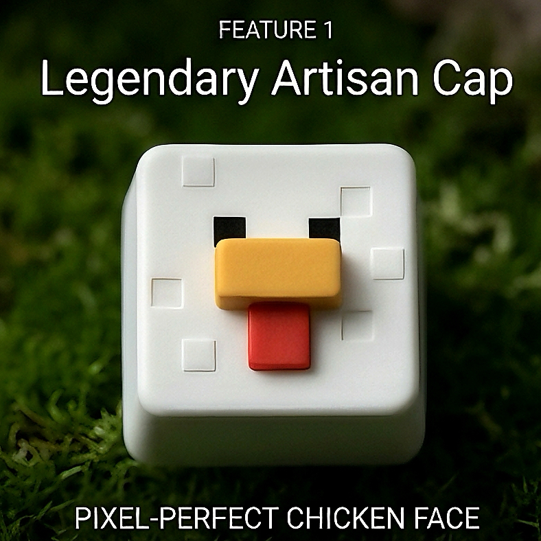 3D Sculpted Minecraft Themed Artisan Keycap, Handmade Game Block Character Keycap Compatible With All MX Mechanical Keyboard Switches, Ideal For ESC R4 Position - Image 26
